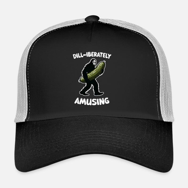 Dill-librement amusant. Cornichon Aneth Bigfoot Sasqua Casquette trucker 
