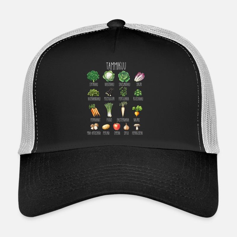 Januar Obst und Gemüse der Saison - Trucker Cap - Schwarz/Steingrau