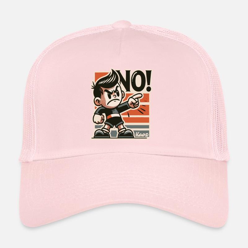 Naughty retro boy and rascal says no Trucker Cap