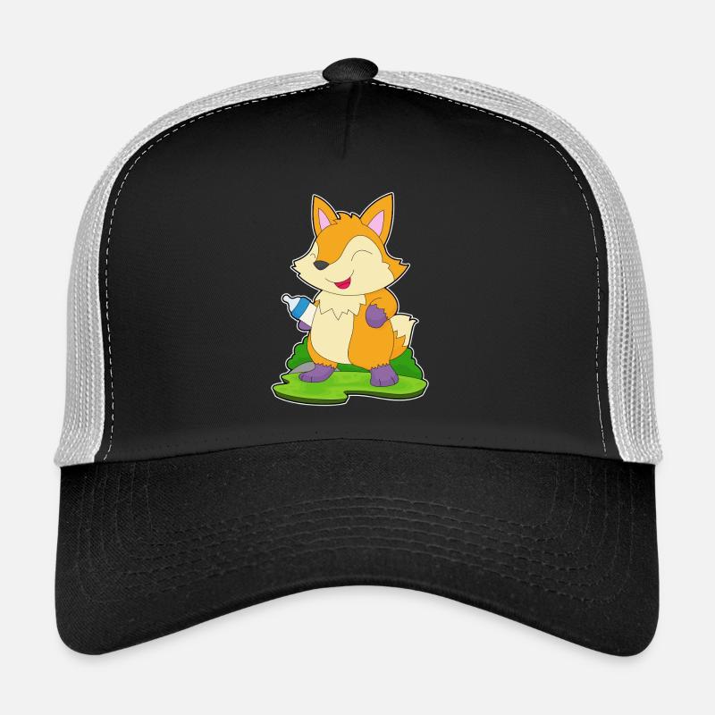 Fuchs Babyflasche Milch - Trucker Cap - Schwarz/Steingrau