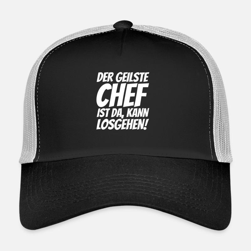 der beste chef ist da Lustiger Chef spruch stolz - Trucker Cap - Schwarz/Steingrau