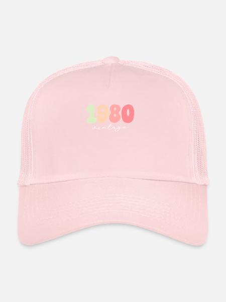 Année de naissance 1980 - Casquette trucker  - rose pâle - Devant