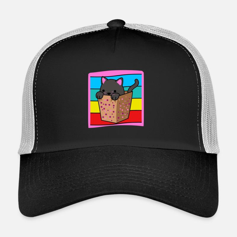 Chat dans une boîte Casquette trucker 