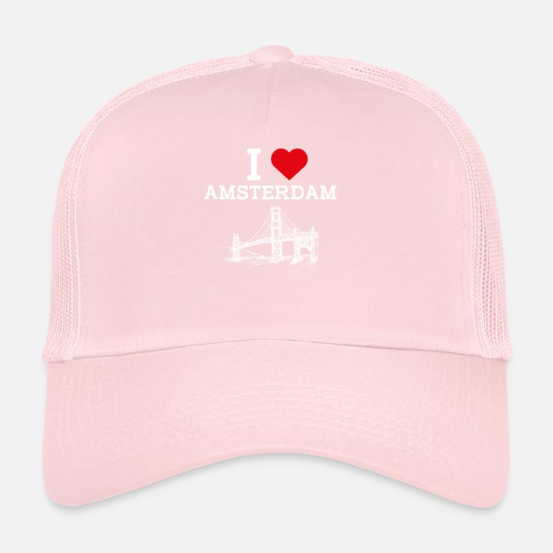 J’aime Amsterdam Pays-Bas Golden Gate Bridge Jeu de mots Casquette trucker 