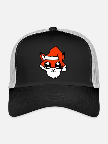 Fox Red Fox Santa Claus Christmas Gift - Trucker Cap - black/stone grey - Front