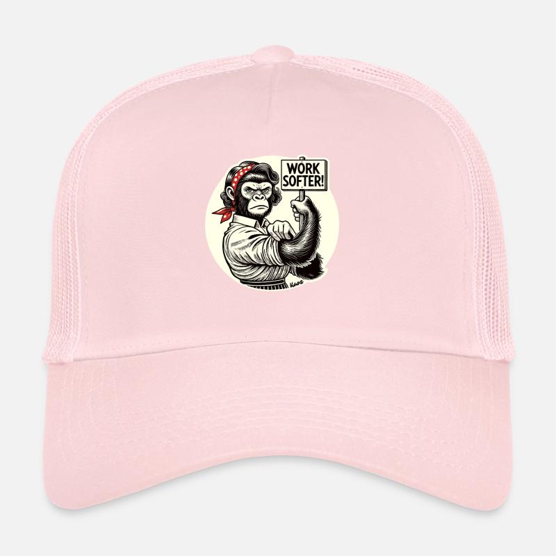 Strong gorilla woman: Work softer Trucker Cap