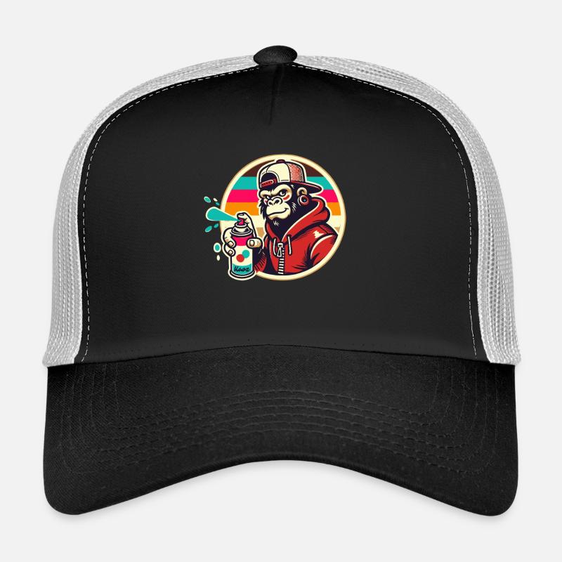 Graffiti gorille avec bombe aérosol Casquette trucker 