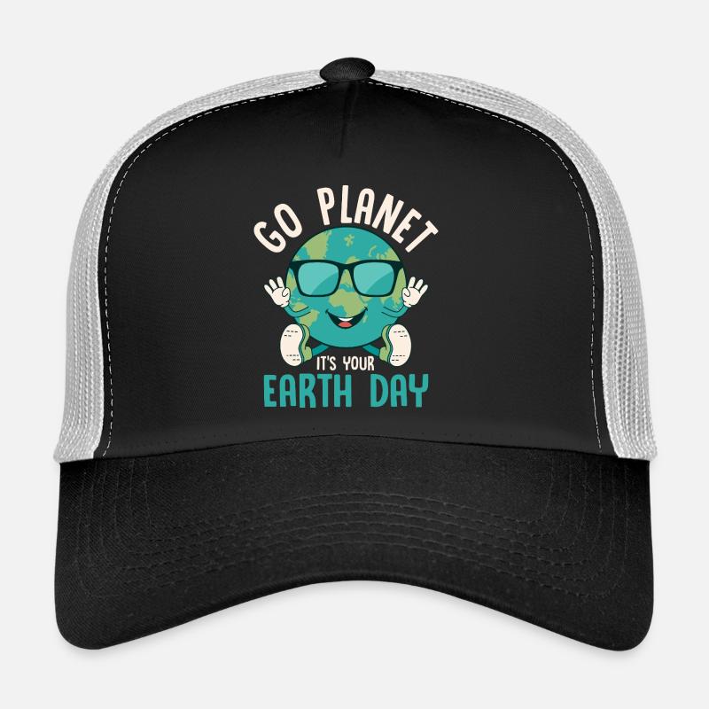 Go Planet It's Your Earth Day Environmental Planet - Trucker Cap - Schwarz/Steingrau
