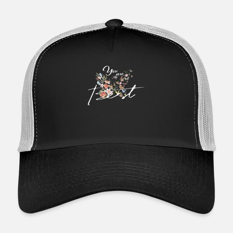 Fleurs inspirantes et citation de papillon Casquette trucker 