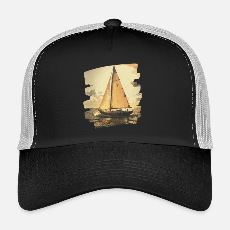 Sailboat - Trucker Cap - black/stone grey