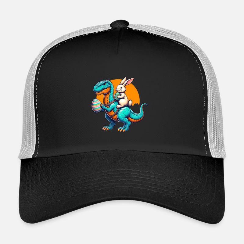 Osterhase Reitet Dinosaurier Mit Osterei Trucker Cap