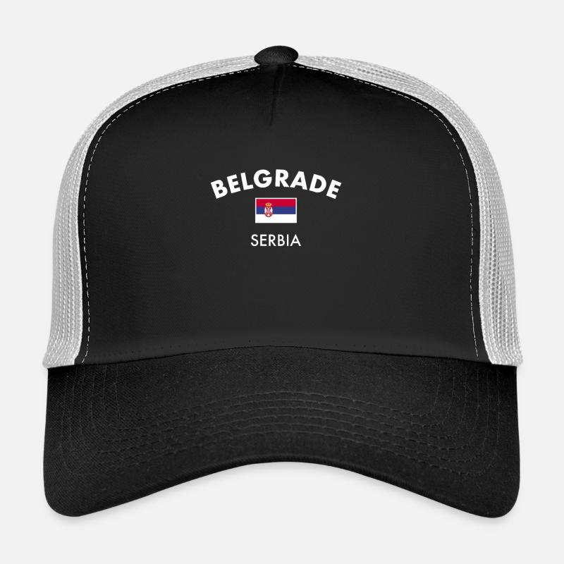 Belgrade Serbie Drapeau serbe Fier Serbe Casquette trucker 