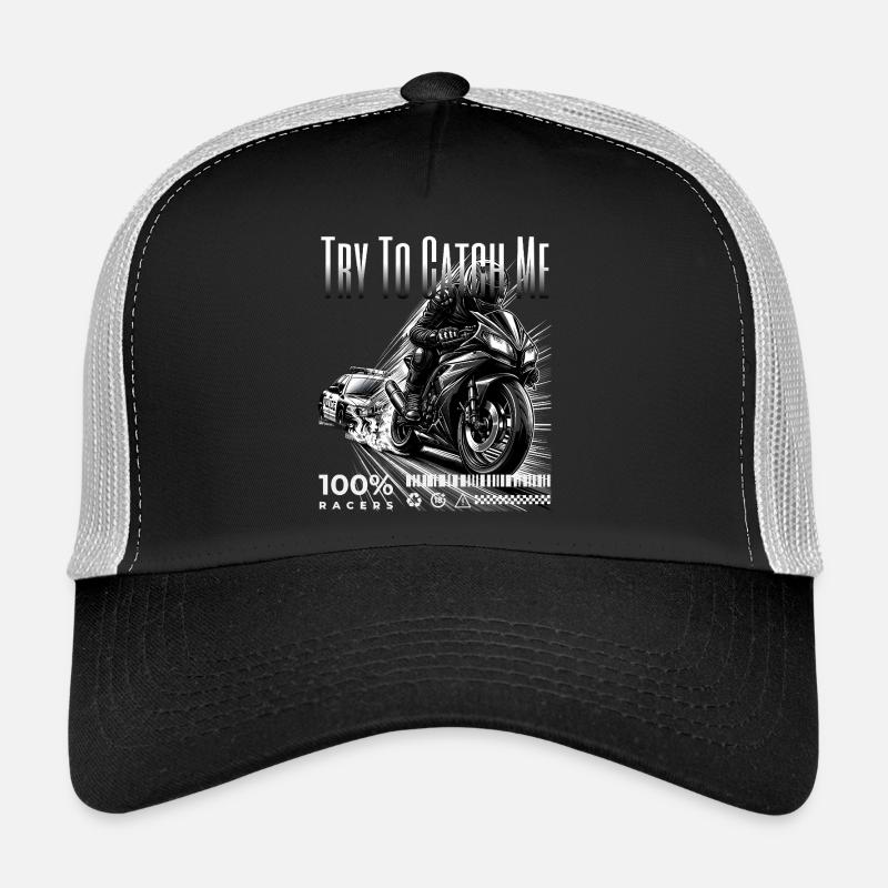 Cool Biker et Biker Motorcycle Design Catch Me Casquette trucker 