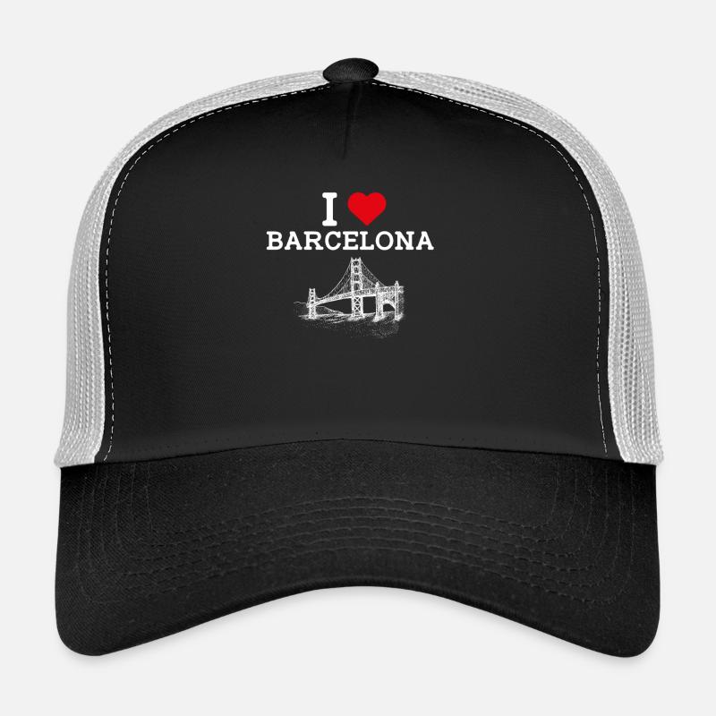 J’aime Barcelone Espagne Lover Golden Gate Bridge Casquette trucker 