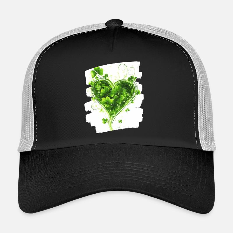 St. Patrick's Day Shamrock Heart Trucker Cap