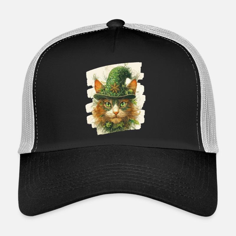 Chat de la Saint-Patrick Casquette trucker 