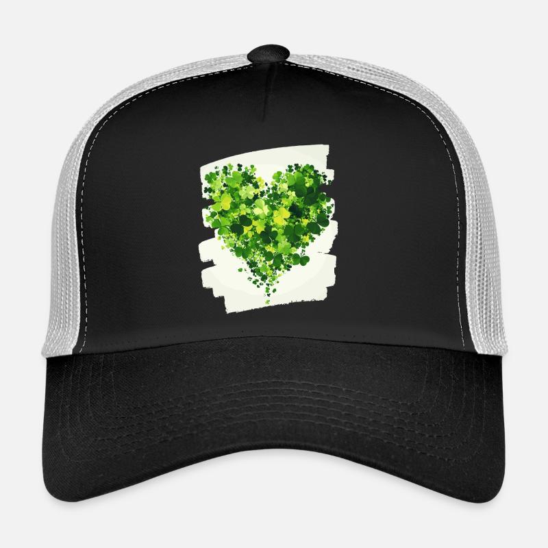 Saint-Patrick Shamrock Heart Casquette trucker 