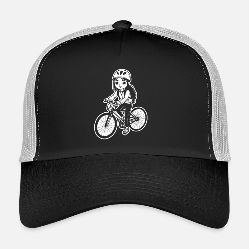 Fahrradfahrerin Skizze Trucker Cap