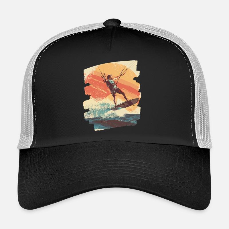 Kitesurfer - Trucker Cap - Schwarz/Steingrau