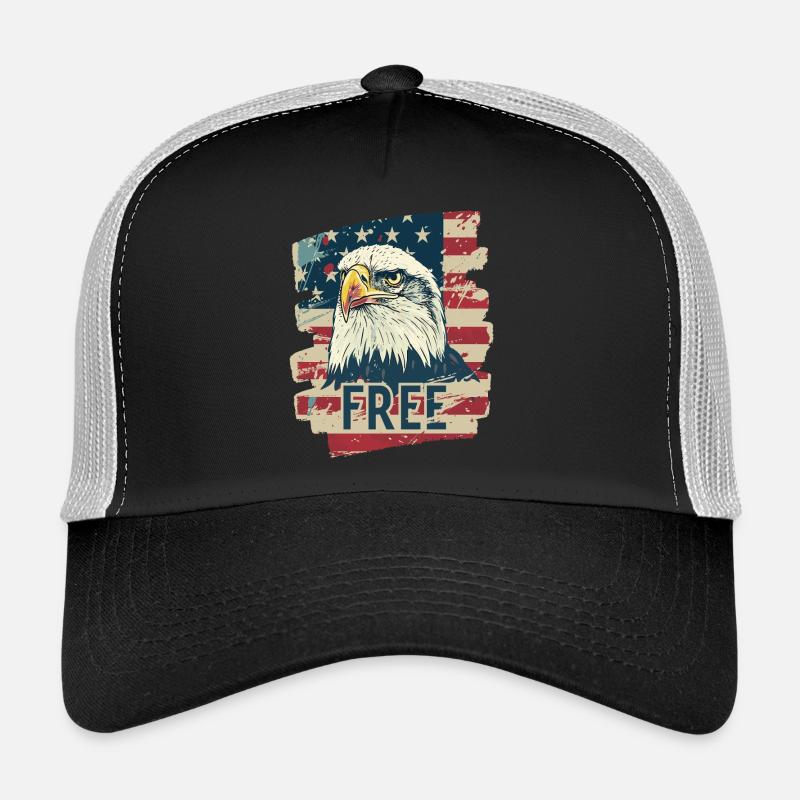 American flag with eagle Trucker Cap