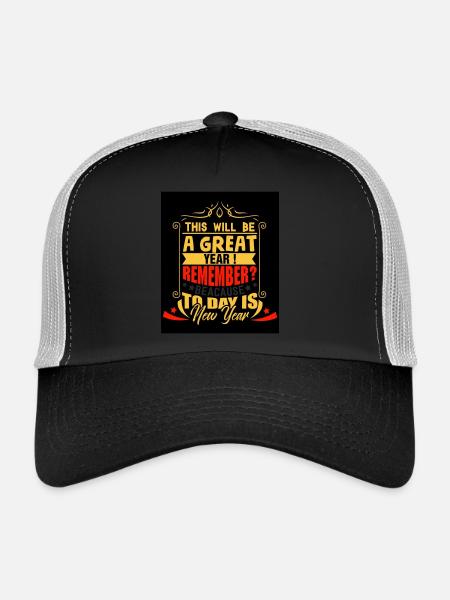 Nouvel An 10 - Casquette trucker  - noir/gris pierre - Devant