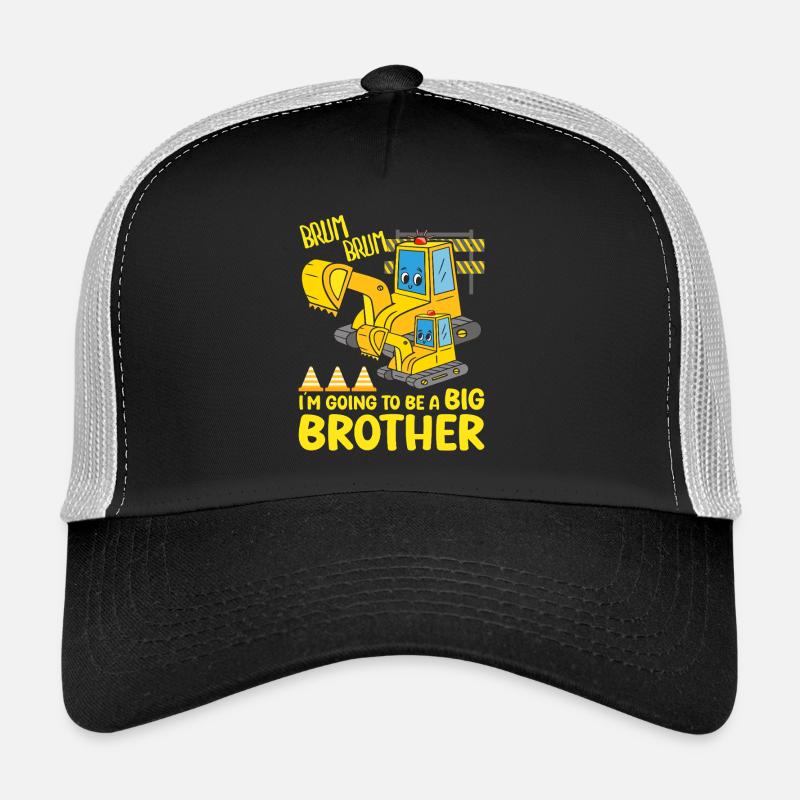 Excavator Child Ready Going To Be A Big Brother - Trucker Cap - Schwarz/Steingrau