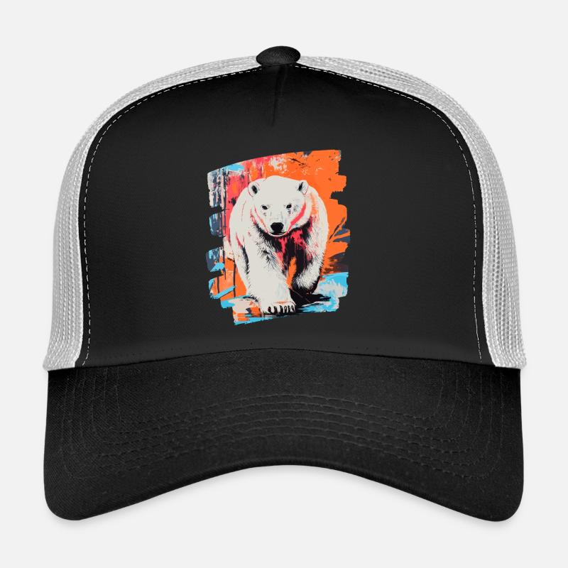 Polar Bear Graffiti Sprayer Trucker Cap