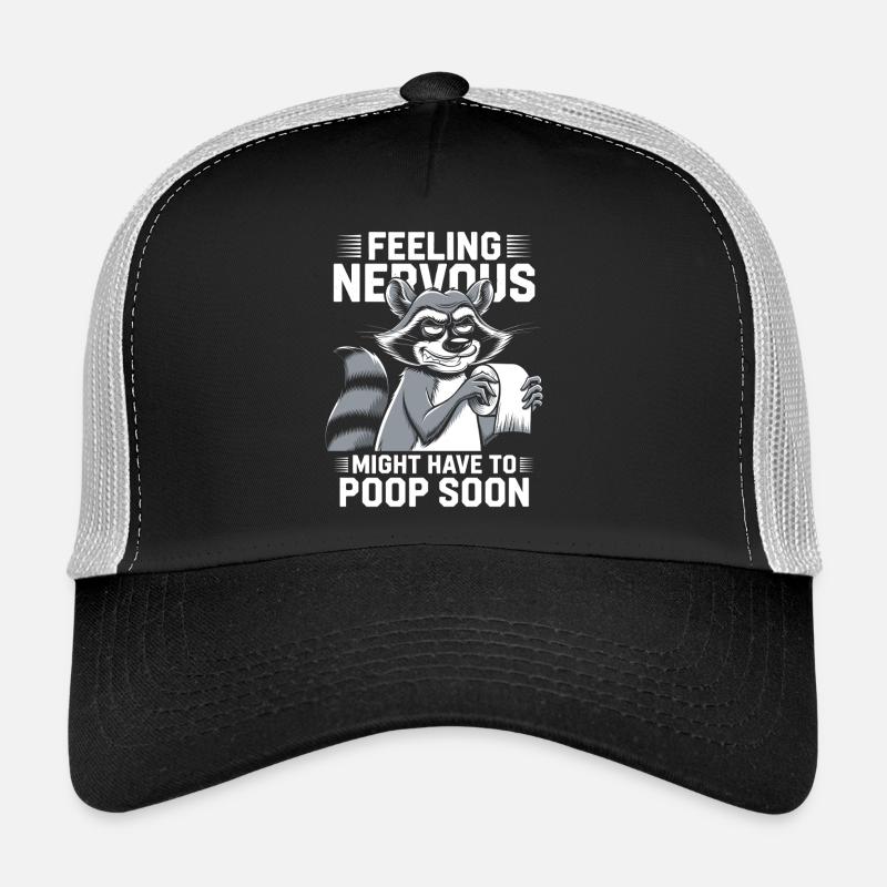 SCI, sensation de nervosité, raton laveur, diarrhée, caca, humour Casquette trucker 