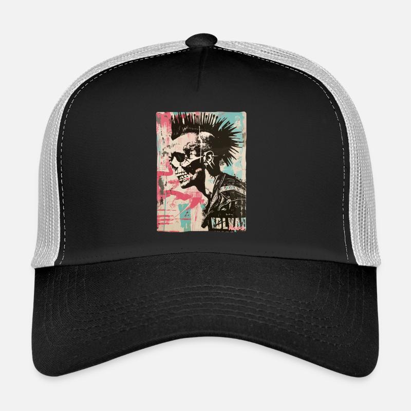 Punk Rock Totenkopf Design Trucker Cap