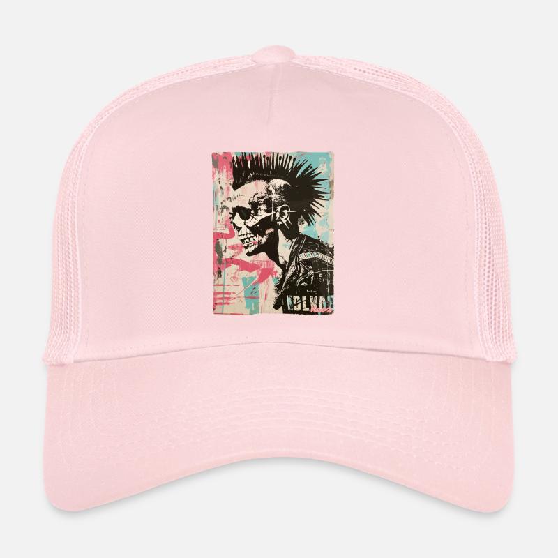 Punk Rock Skull Design Trucker Cap