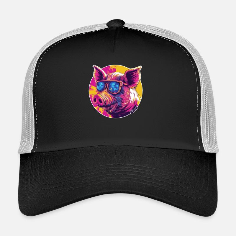 Cool pig with sunglasses Trucker Cap