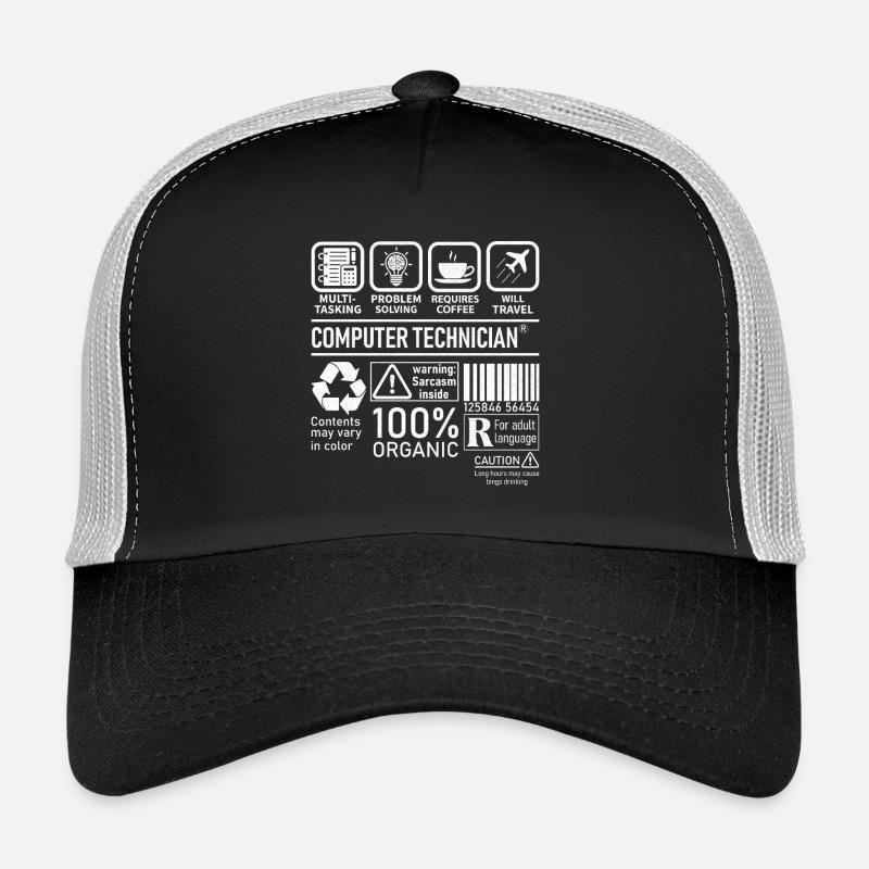 Technicien en informatique multitâche résolution de problèmes - Casquette trucker  - noir/gris pierre
