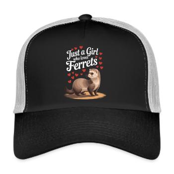 Chemise furet – parfaite pour les amateurs de furets - Casquette trucker  - noir/gris pierre - Devant