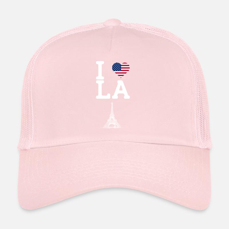 J’aime LA Eiffel Tower Lover Cool Los Angeles Jeu de mots Casquette trucker 