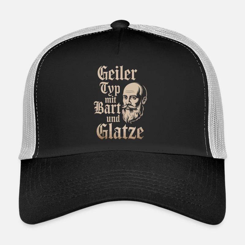 Geiler Typ Mit Bart & Glatze Glatzkopf Bartträger Trucker Cap