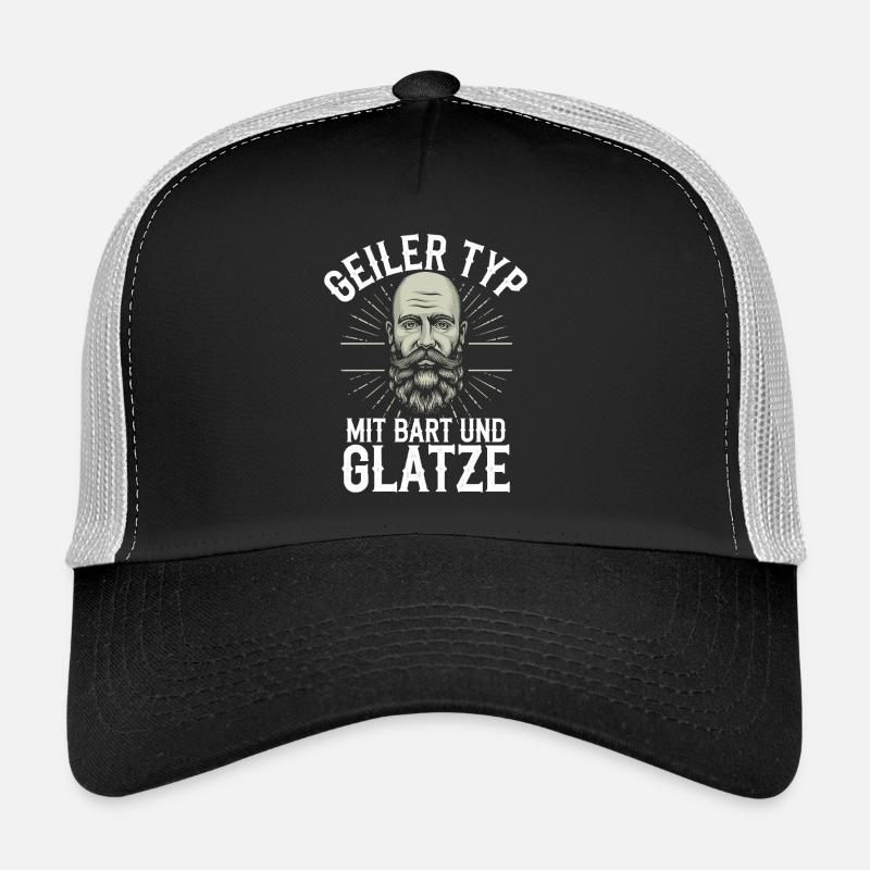 Geiler Typ Mit Bart & Glatze Glatzkopf Bartträger Trucker Cap