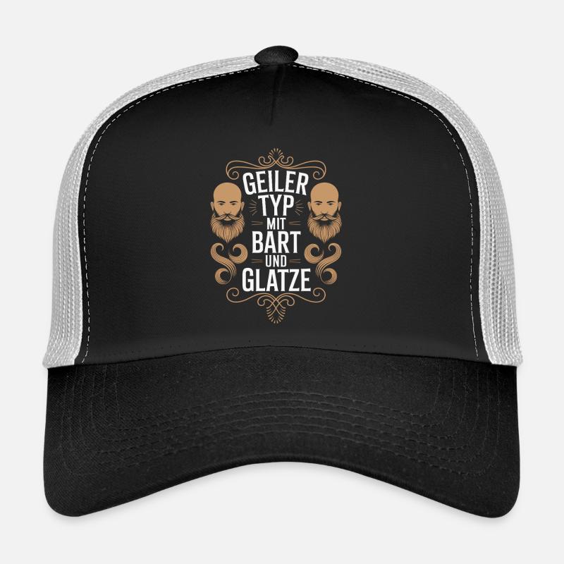 Geiler Typ Mit Bart & Glatze Glatzkopf Bartträger Trucker Cap