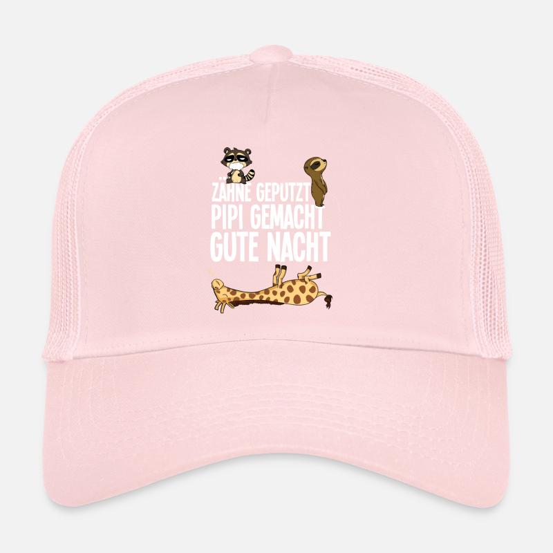 raccoon sloth giraffe teeth brushed good night Trucker Cap