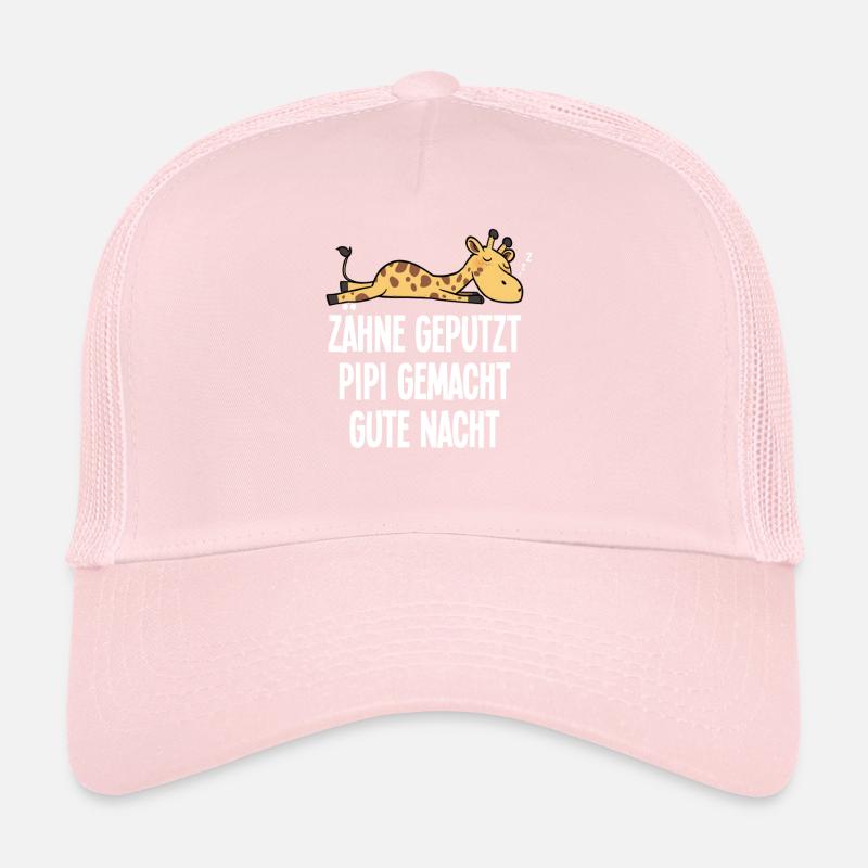 Funny Giraffe Teeth Brushed Good Night Saying Trucker Cap