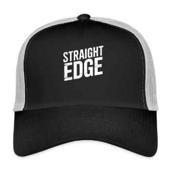 Straight Edge Schriftzug für Straight Edger Life - Trucker Cap - Schwarz/Steingrau - Vorne
