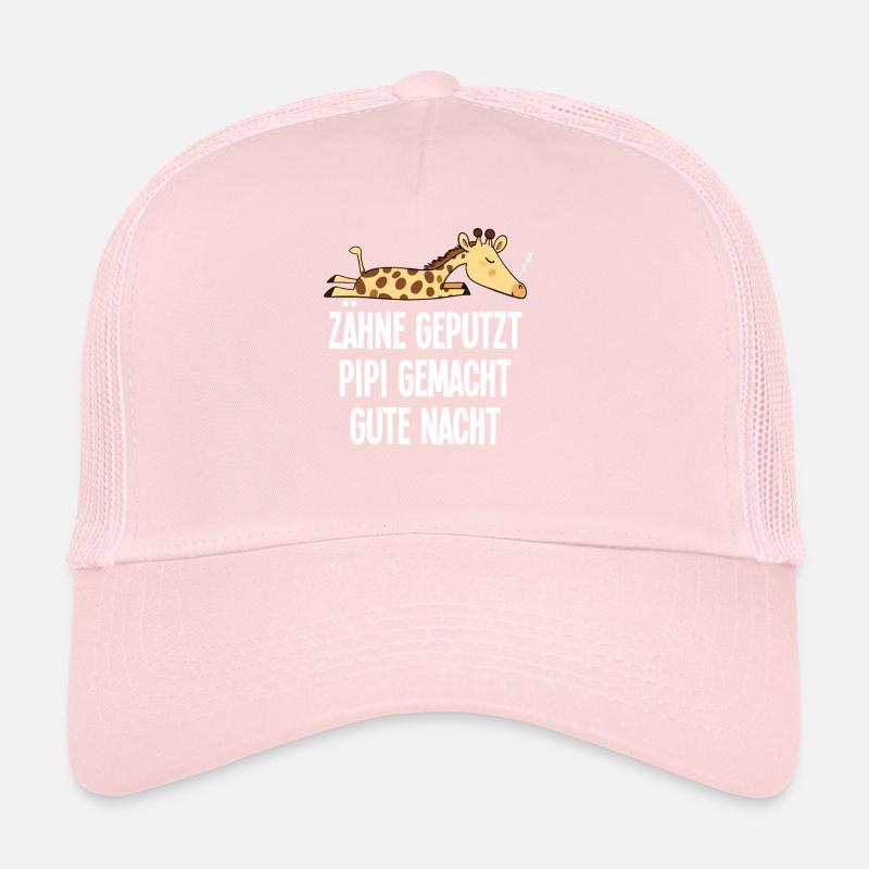 Sleeping Motif Funny Giraffe Teeth Brushed Saying Trucker Cap
