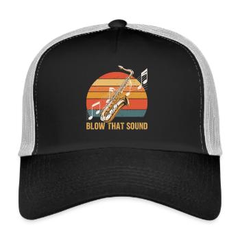 Saxophon Soundpower - Trucker Cap - Schwarz/Steingrau - Vorne