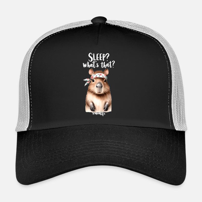 Sleep? What is that? Capybara Mom Mom Gift Trucker Cap