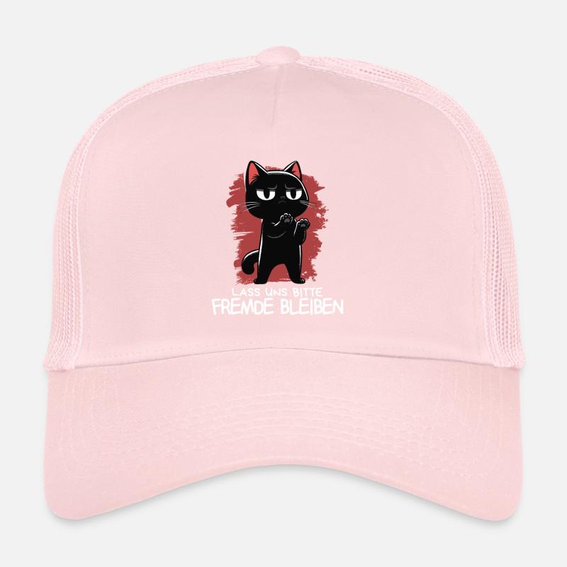 Lass unsFremde bleiben - Schwarze Katze Zynisch Trucker Cap