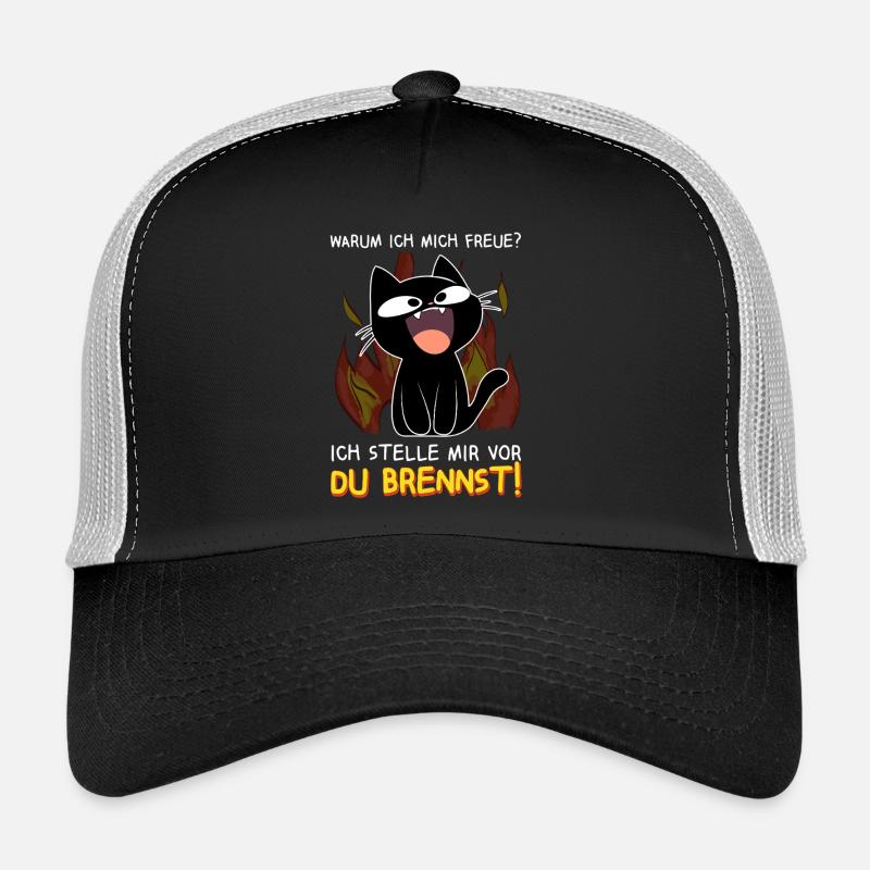 Ich stelle mir vor du brennst - Schwarze Katze Trucker Cap