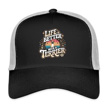 My heart beats for terriers - Trucker Cap - black/stone grey - Front