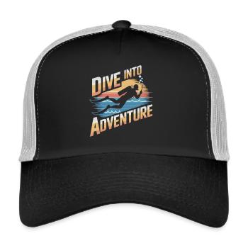 Dive into adventure - Trucker Cap - black/stone grey - Front