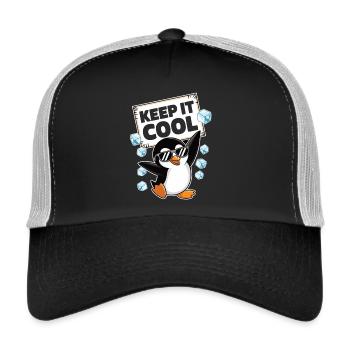 Bleib locker, sagt der Pinguin - Trucker Cap - Schwarz/Steingrau - Vorne
