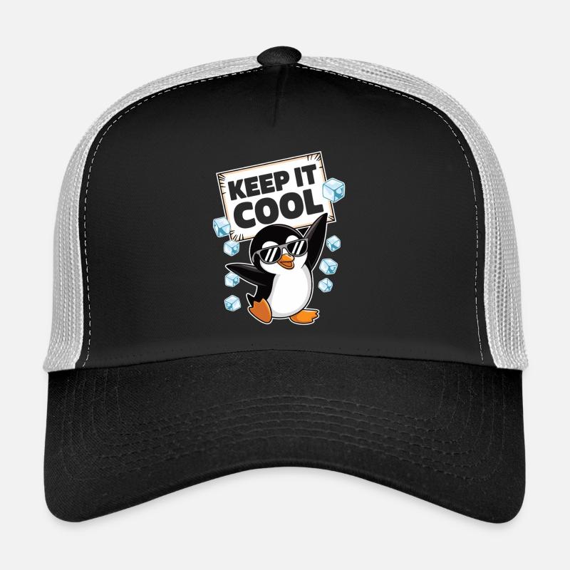 Restez détendu, dit le pingouin Casquette trucker 
