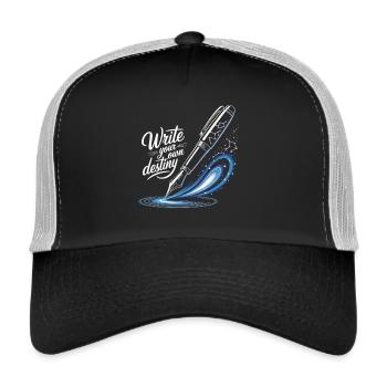 Schreib dein eigenes Schicksal - Trucker Cap - Schwarz/Steingrau - Vorne